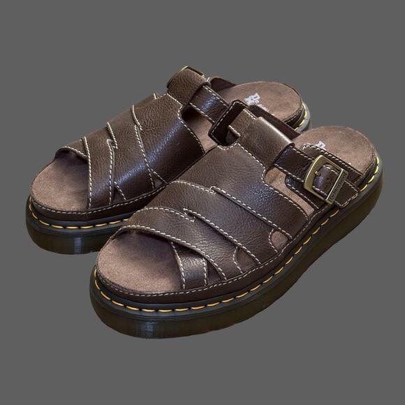 Dr. Martens Maxxy Slide Brown AR Rogue Leather Sandal 11 main image 9